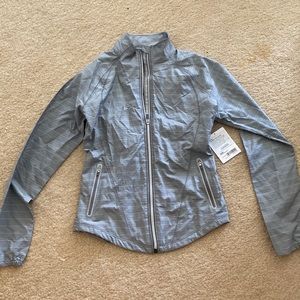 grey striped athleta jacket size xxs